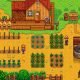 A vibrant farm setup in an indie mobile game featuring crops